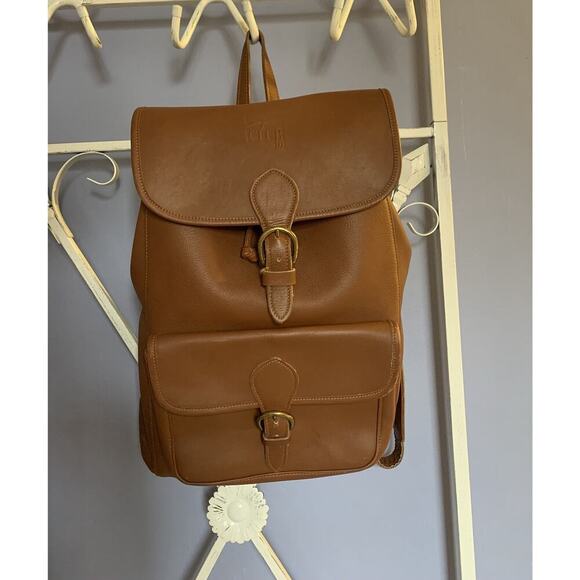 Vintage Leather Back Pack College Large - Picture 1 of 7